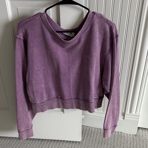 Double Zero Purple Cropped Sweatshirt for Women Size Large